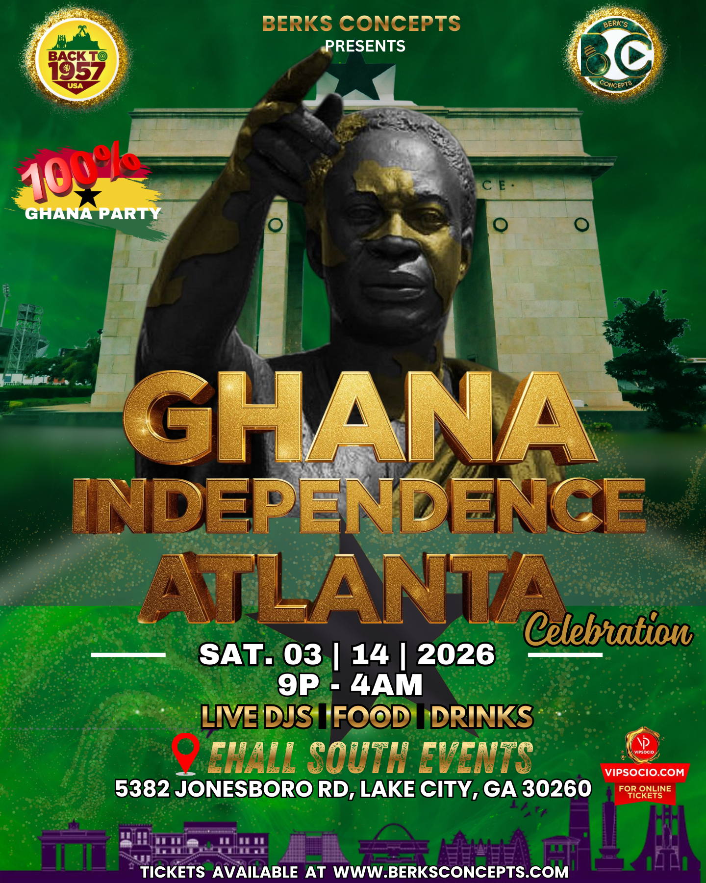 Ghana Independence Atlanta Celebration Event Flyer